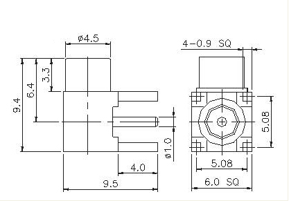 Right Angle Socket PCB