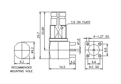 Right Angle Socket PCB