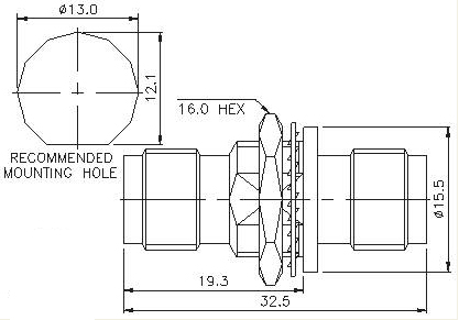 TNC Socket to TNC Socket(Bulkhead)