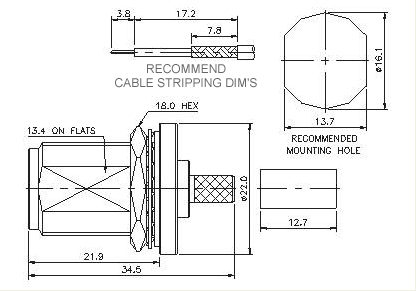 Straight Socket Crimp (Bulkhead)